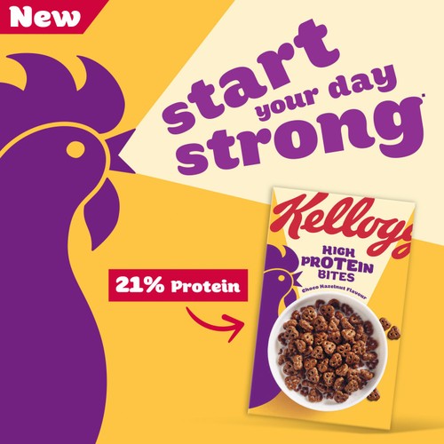 Kellogg's High Protein Bites Choc Hazelnut Breakfast Cereal