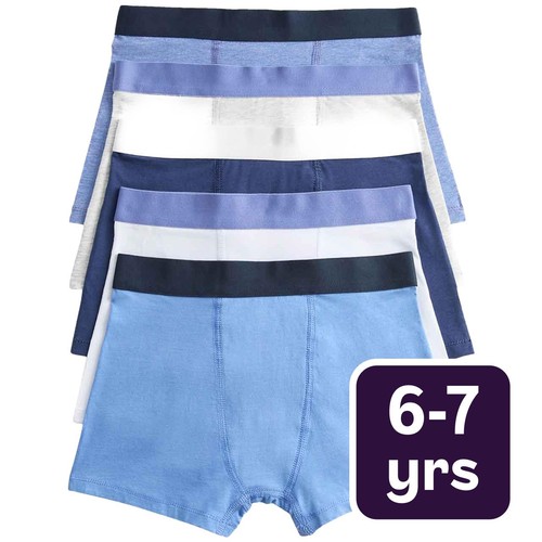 M&S Blue Nautical Trunks, 6-7 Years, Blue Mix