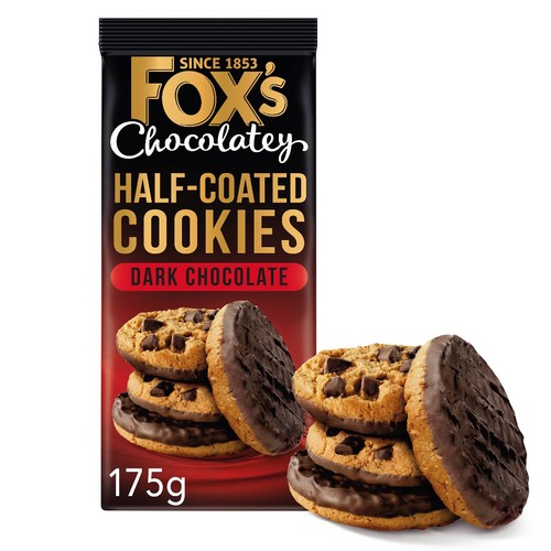 Fox's Chocolatey Biscuits Half Coated Dark Chocolate Cookies