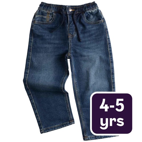 M&S Boys Cotton Rich Comfort Waist Jeans, 4-5 Years, Dark Denim