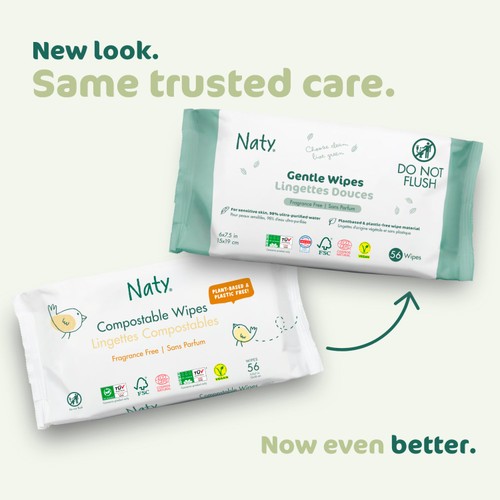 Naty Compostable Wipes Unscented Triple Pack