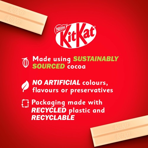 KitKat 2 Finger White Chocolate Biscuit Bar, Multipack