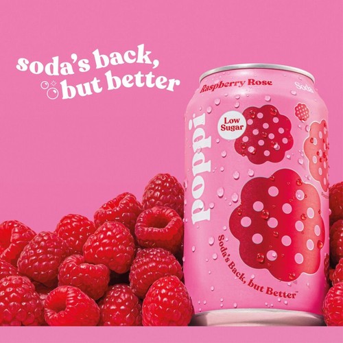 Poppi Raspberry Rose Soda Cans