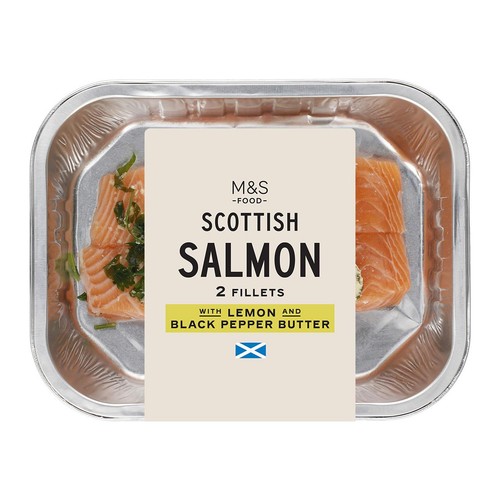 Cook With M&S Salmon Fillets with Lemon & Pepper Butter