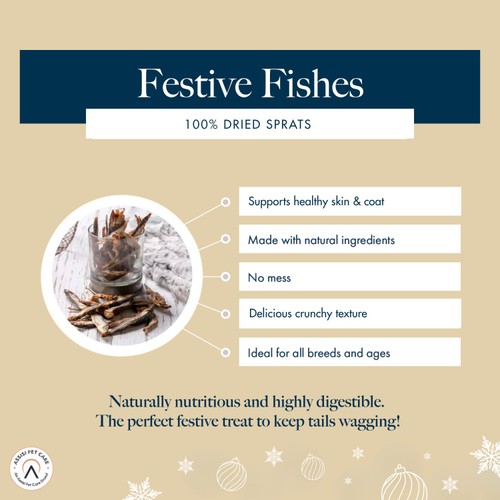 Hollings Christmas Cracker Festive Fishes Sprats Dog Treats