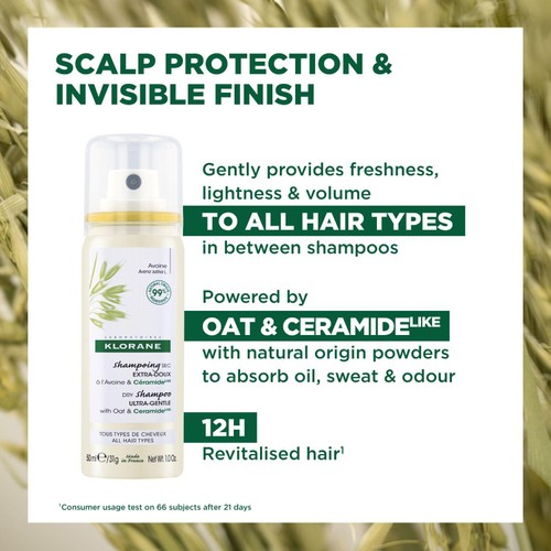 Klorane Extra-Gentle Dry Shampoo - All Hair Types - with Oat & CeramideLIKE