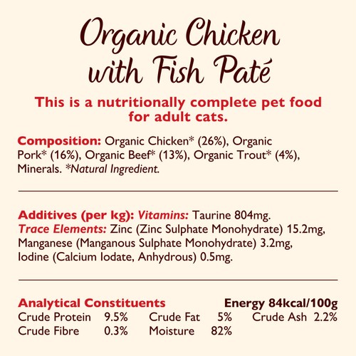 Lily's Kitchen Organic Chicken with Fish Dinner for Cats