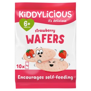 Kiddylicious Strawberry Maxi Wafers Baby Snacks 10x4g