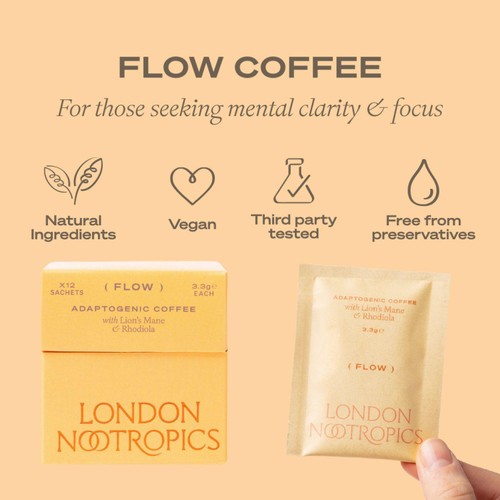 London Nootropics Flow Adaptogenic Coffee with Lion's Mane and Rhodiola