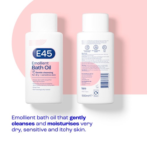 E45 Emollient Bath Oil Wash for Dry & Sensitive Skin 