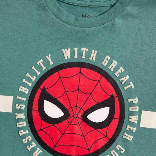 M&S Kids Spiderman Pyjama Set, 2-3 Years, Green