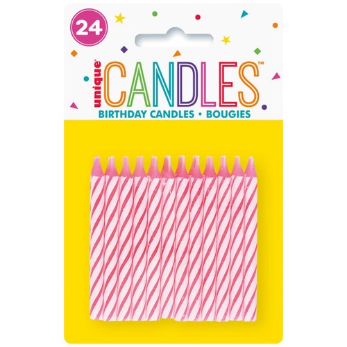 Pink Spiral Birthday Candles