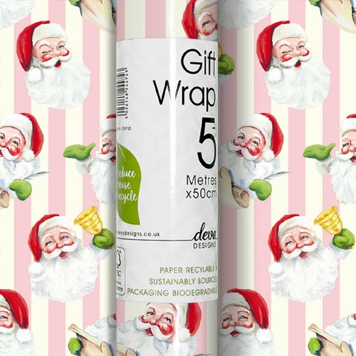 Vintage Santa Christmas Rollwrap