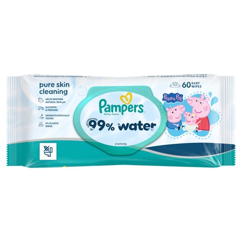 Pampers 99% Water Peppa Pig Wipes