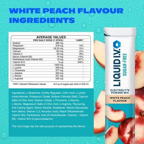 LIQUID IV Sugar Free White Peach