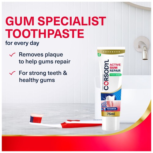 Corsodyl Active Gum Repair Fresh Mint Toothpaste