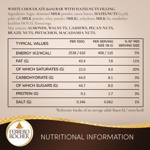 Ferrero Rocher White Chocolate Bar