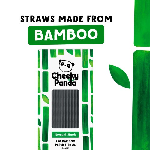 Cheeky Panda Black Bamboo Paper Straws