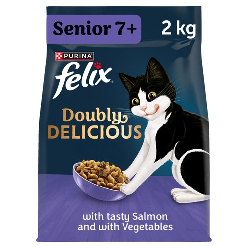 Felix Doubly Delicious Senior 7+ Salmon & Vegetables Dry Cat Food