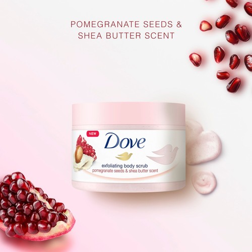 Dove Pomegranate Shower Exfoliating Body Scrub Jar