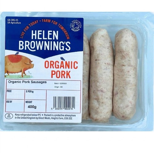 Helen Browning's 6 Organic Pork Sausages
