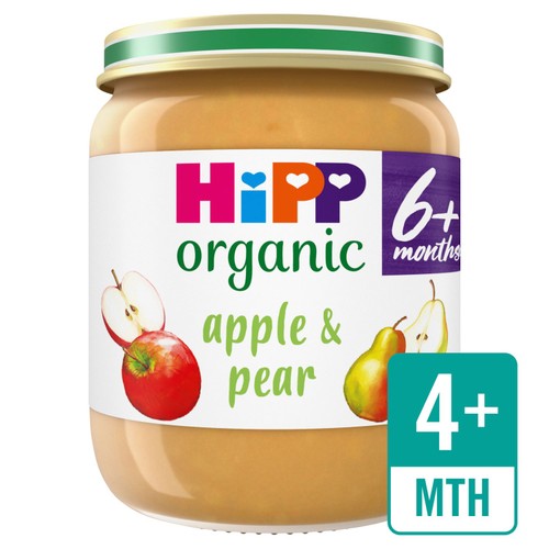 HiPP Organic Apple & Pear Baby Food Jar 6+Months 