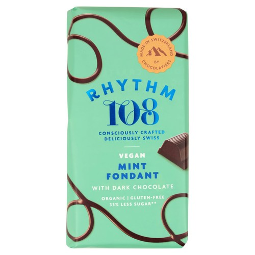 Rhythm 108 Swiss Vegan Mint Fondant Bar with Dark Chocolate