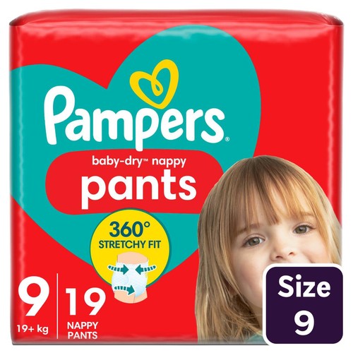 Pampers Baby Dry Nappy Pants Size 9 Essential