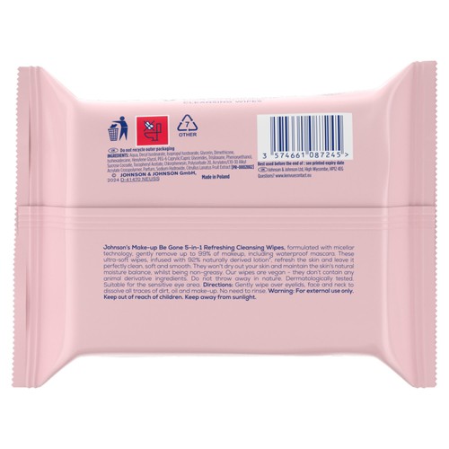 Johnson's Make Up Be Gone Refreshing Wipes