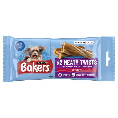 BAKERS Meaty Twists Medium Beef Dog Chews
