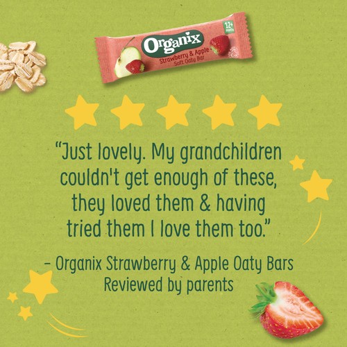 Organix Strawberry & Apple Soft Oaty Bars Toddler Multipack 12 months+