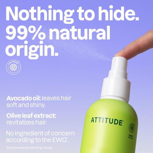 ATTITUDE Super Leaves Hair Detangler - Olive Leaves