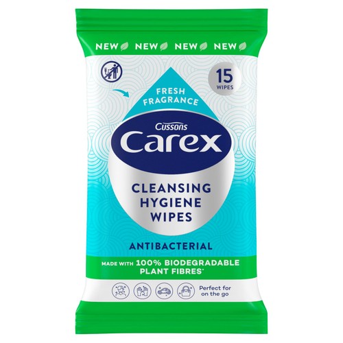 Carex Biodegradable Antibacterial Hand Wipes
