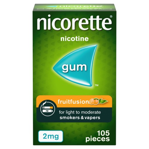 Nicorette Fruit Fusion Chewing Gum, 2 mg, 105 Pieces (Stop Smoking Aid)