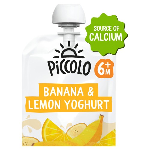 Piccolo Banana & Lemon Greek Style Yoghurt Baby Food Pouch 6+ Months