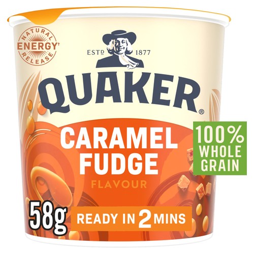Quaker Heavenly Oats Caramel Fudge Porridge Cereal Pot