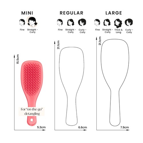 Tangle Teezer Kids Mini Detangling Hairbrush, Pink Punch