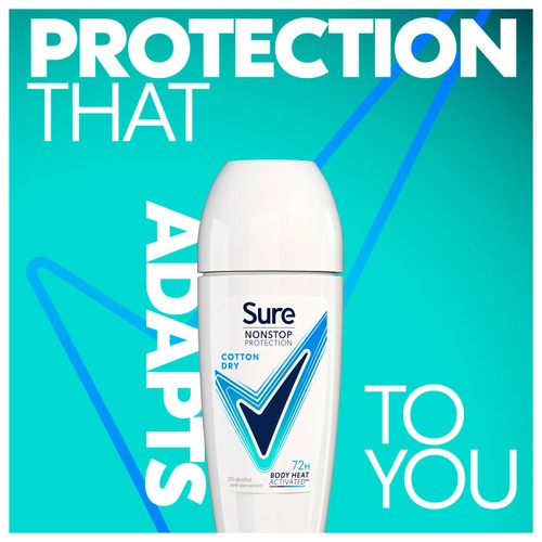 Sure Women Antiperspirant Deodorant Roll On Nonstop Cotton Dry