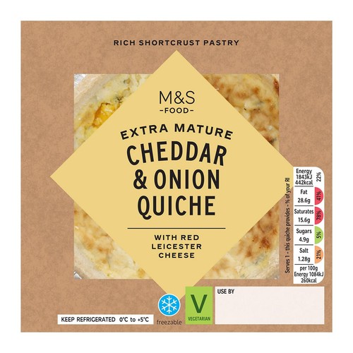 M&S Extra Mature Cheddar & Onion Quiche