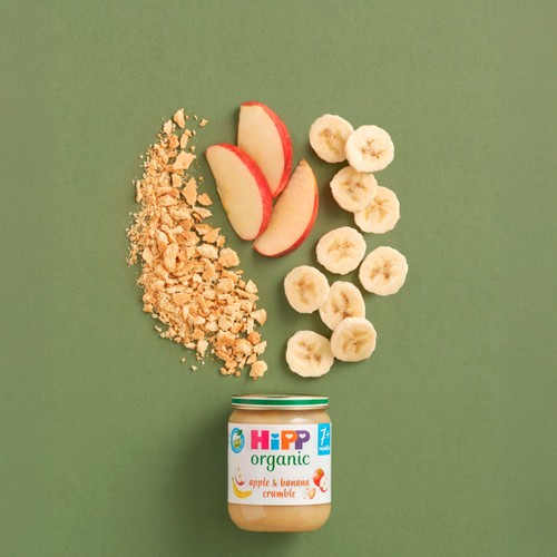 HiPP Organic Apple & Banana Crumble Baby Food Jar 7+ Months 