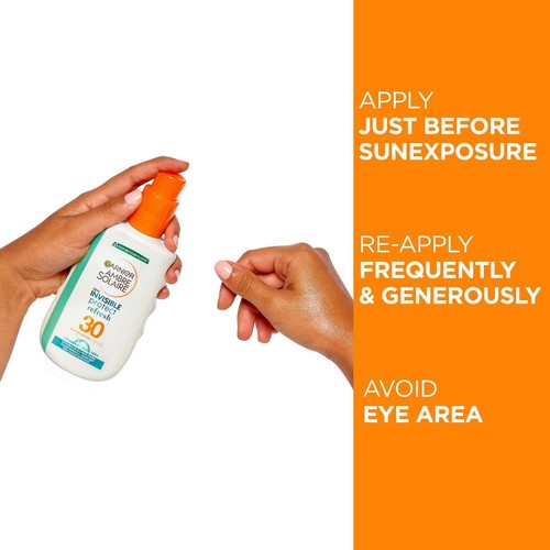 Garnier Ambre Solaire Invisible Protect SPF 30 Refresh Sun Cream Spray