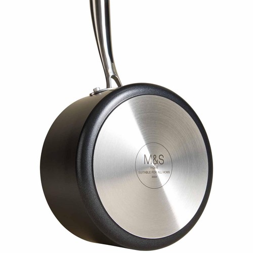 M&S 5 Piece Aluminium Non-Stick Pan Set, Black