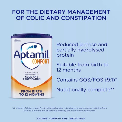 Aptamil Comfort Baby Milk Formula Powder from Birth for Colic&Constipation