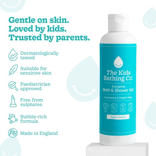 The Kids Bathing Co. Aquamarine & Organic Sage Energising Bath & Shower Gel