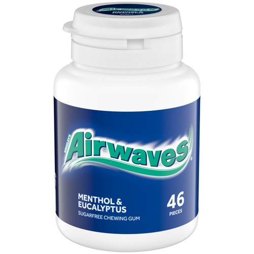 Airwaves Menthol & Eucalyptus Sugar Free Chewing Gum Bottle 46 Pieces