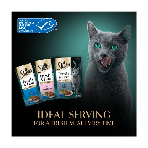 Sheba Fresh & Fine Wet Cat Food Pouches Fish Collection in Gravy