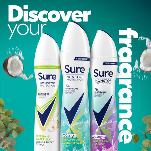 Sure Women Eucalyptus & Coconut 72h Nonstop Antiperspirant Deodorant 