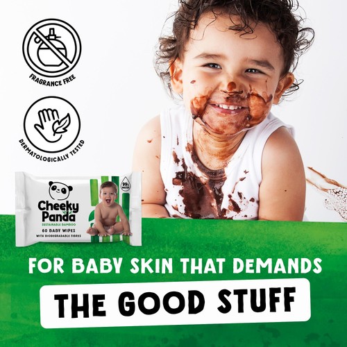 Cheeky Panda Bamboo Baby Wipes, 12 x 60 Wipes