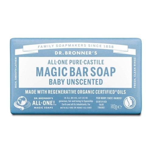 Dr. Bronner's Unscented Organic Baby Soap Bar 