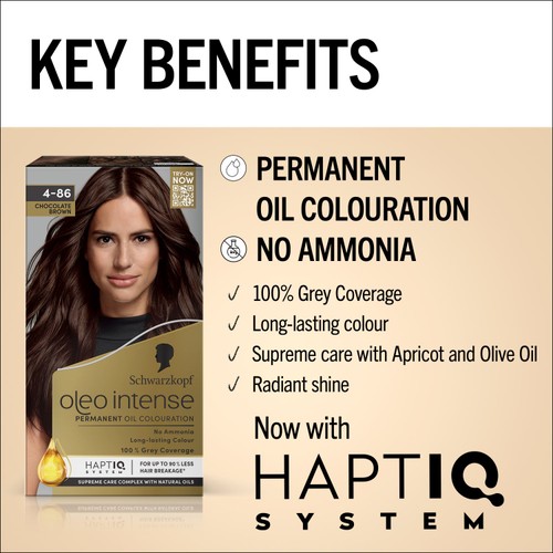 Schwarzkopf Oleo Intense Permanent Hair Colour Chocolate Brown 4-86